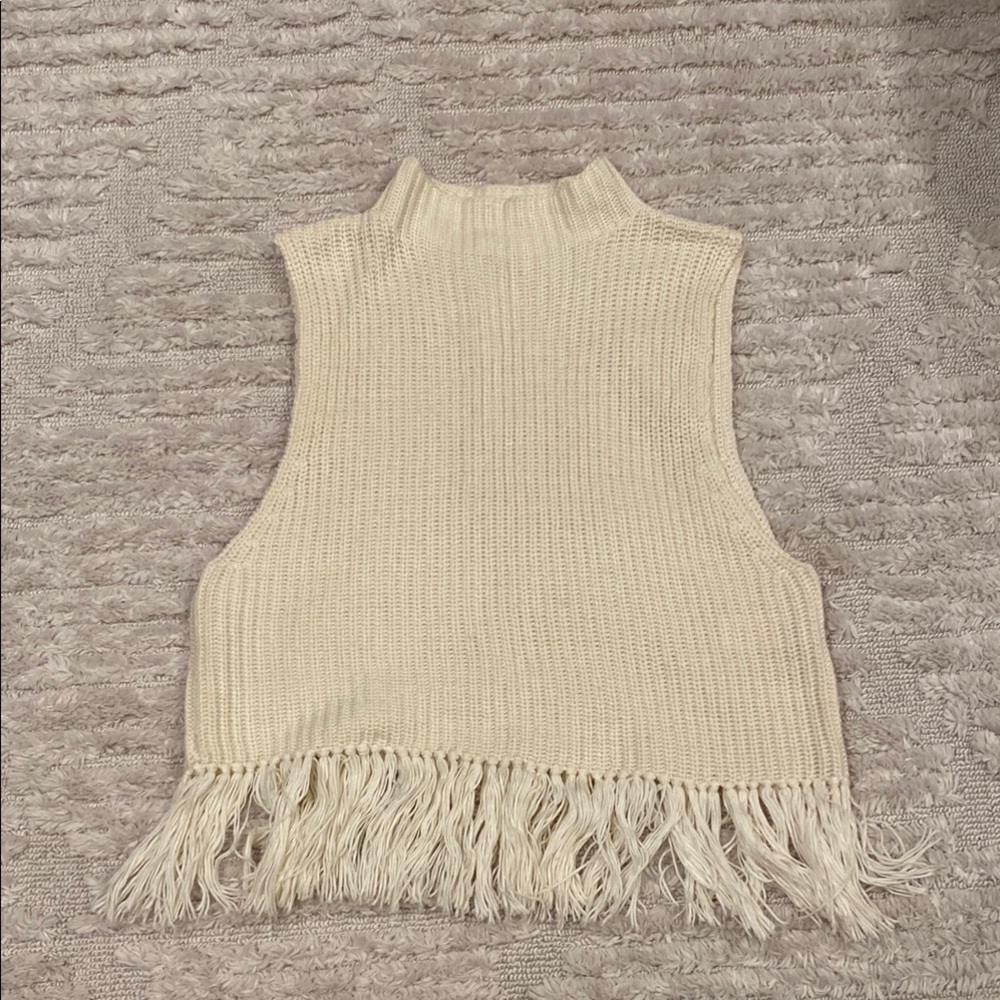Missguided Fringe Sweater Top Sz 6 (S/M)